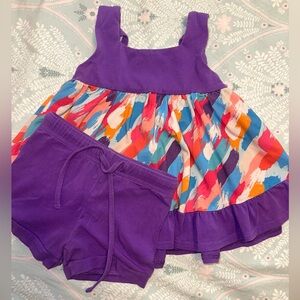 Colorful Dress and Shorts Set
